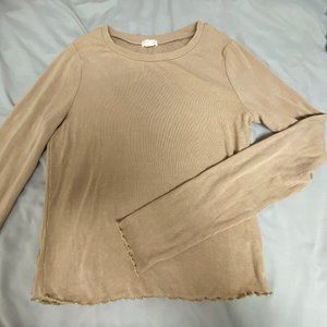 Lettuce Edge Ribbed Small Nude Garage Top